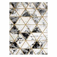 RUG/LU/ESTEMA/MARBLETRIANGLES/BLACK+GOLD/80x150