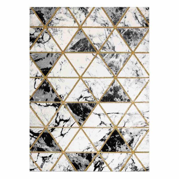 RUG/LU/ESTEMA/MARBLETRIANGLES/BLACK+GOLD/80x150 zdjęcie 1