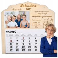 KALENDARZ PREZENT NA DZIEŃ BABCI I DZIADKA GRAWER IMIONA UPOMINEK DREWNIANY