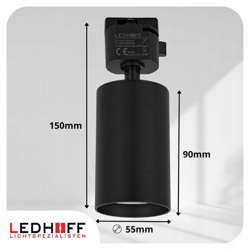 Oświetlenie szynowe Zestaw listwa 2m + 4x lampa GU10 CZARNY na Arena.pl