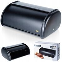 Duży CHLEBAK czarny metalowy pojemnik kuchenny na pieczywo chleb bułki