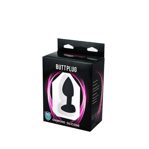 Black Small Heart-Shaped Butt Plug With White Crystal na Arena.pl