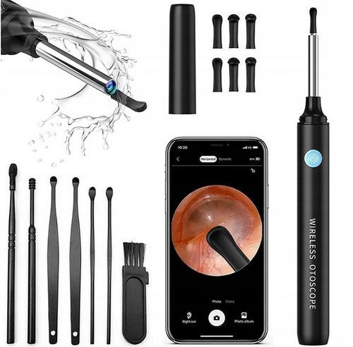 SMART OTOSKOP Z KAMERKĄ WIFI DO CZYSZCZENIA USZU NARZĘDZIA ZESTAW ENDOSKOP na Arena.pl
