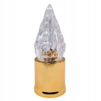 Świeczka złota LED wkład do zniczy żywy płomień z bateriami 15 cm
