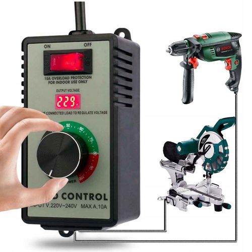 Regulator obrotów silnika mocy napięcia w obudowie z gniazdkiem 2400W 230V na Arena.pl