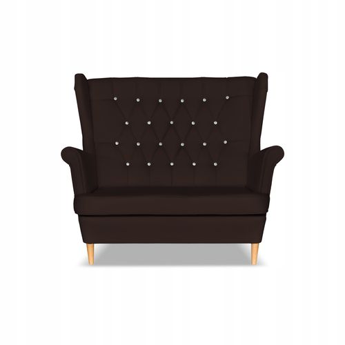 Sofa kanapa uszak Gaja ekoskóra skandynawska  ciemny brąz na Arena.pl