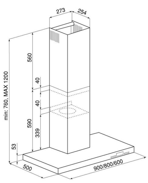 Okap przyścienny Globalo NOMINA 60.4 Sensor Srebrny zdjęcie 5