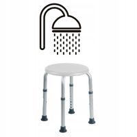 Taboret PRYSZNICOWY pod PRYSZNIC OKRĄGŁY aluminiowy LEKKI PVC CameronRF-822