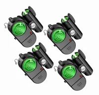 ZESTAW 4x SYGNALIZATOR WĘDKARSKI WĘDKE SZCZYTÓWKĘ+ KLIPS+ LED GRUNT FEEDER