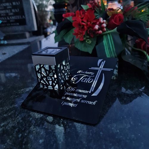 ZNICZ SOLARNY Wieczna Latarenka LED STATUETKA GRÓB lampka dla TATY na Arena.pl