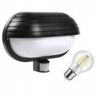 Oprawa ścienna z czujnikiem ruchu PIR Maclean MCE33 B + żarówka LED 8W