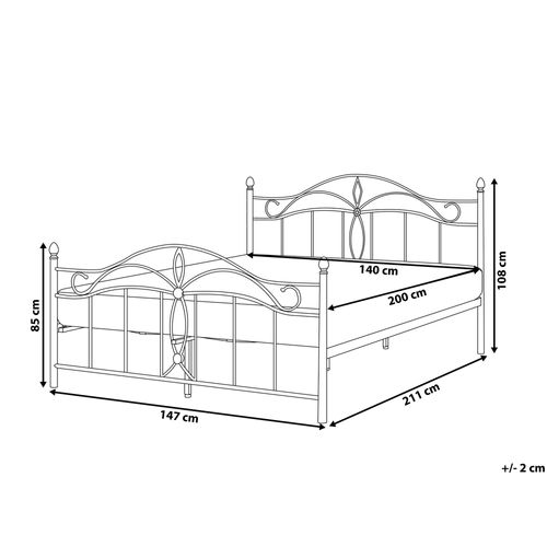 Łóżko metalowe 140 x 200 cm czarne ANTLIA na Arena.pl