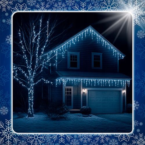 SOPLE 500 LED biały zimny + FLASH LAMPKI ZEWNĘTRZNE 23m GIRLANDA Kurtyna na Arena.pl