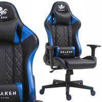 FOTEL GRACZA GAMINGOWY OBROTOWY KRZESŁO BIUROWE DO BIURKA NIEBIESKI