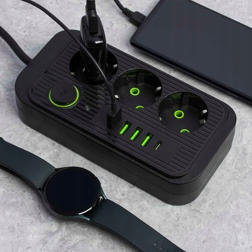 PRZEDŁUŻACZ listwa 2m 3 gniazda + 5x USB na Arena.pl