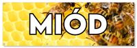 BANER reklamowy plandeka zewnętrzny MIÓD płot ogrodzenie stelaż 150 cm