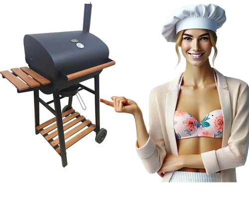 GRILL WĘGLOWY DEKRAFT BECZKA Z RUSZTEM ŻELIWNYM, DREWNO,KOMIN na Arena.pl