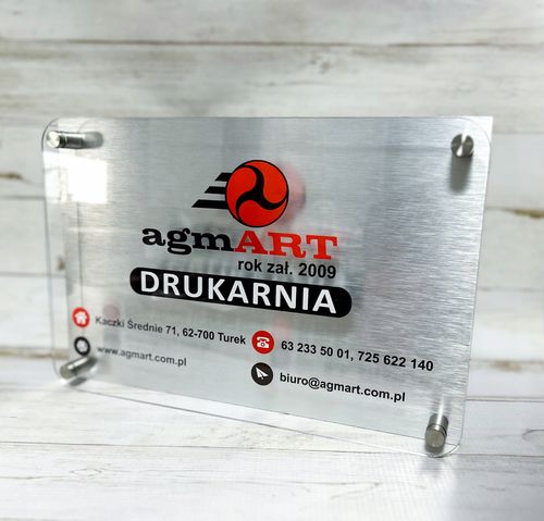 Tabliczka ADRESOWA numer domu 30x20 dibond plexi + DYSTANSE montażowe na Arena.pl