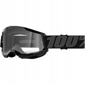 GOGLE 100% STRATA 2 BLACK CLEAR CZARNE NA CROSSA QUADA ENDURO