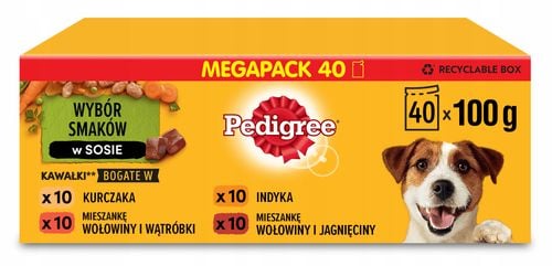 pedigree mixed selection with vegetables sos ind/jag/woł/kur 40x100g na Arena.pl