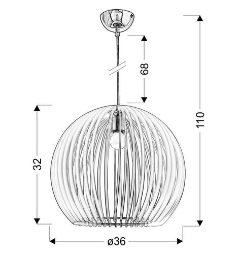Haga zwis 1x60W E27 36x36x110 niebieski na Arena.pl