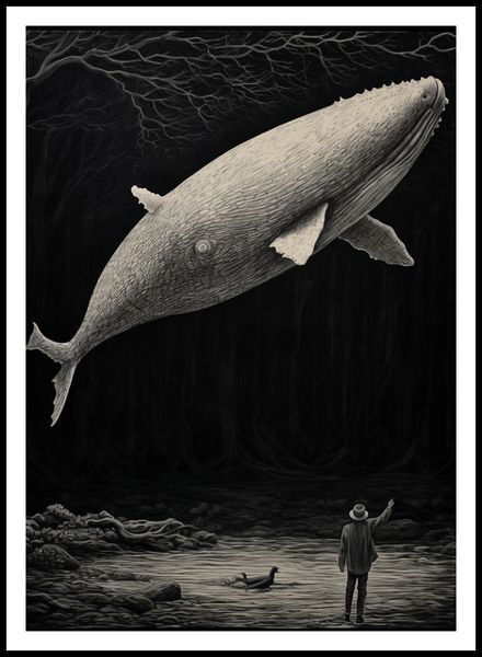 Plakat 67,5x95cm Biały Wieloryb zdjęcie 3