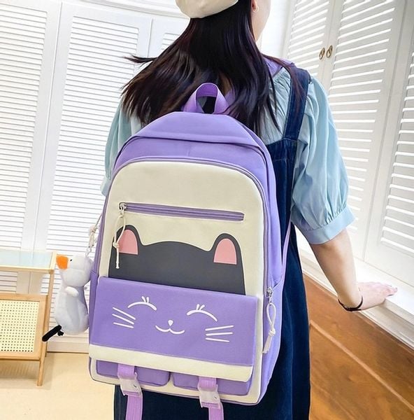 PLECAK SZKOLNY KOT KOTEK DLA DZIEWCZYNKI Z KOTKIEM PIÓRNIK + TOREBKA 5w1 zdjęcie 5