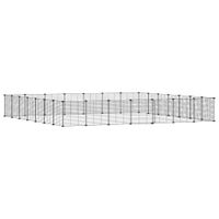 Klatka dla zwierząt z bramką, 28 paneli, czarna, 35x35 cm, stal