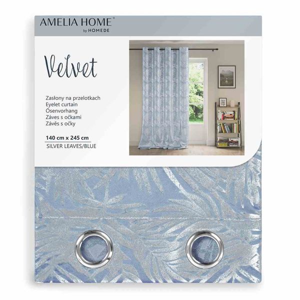 CURT/AH/VELVET/SILVERLEAVES/BLUE/140X245 zdjęcie 5