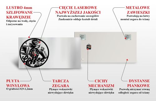 Zegar Ścienny z płyty winylowej na lustrze TRIATHLON-1 41 wzorów 59x29 cm na Arena.pl