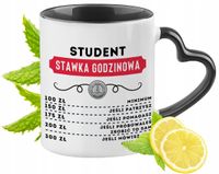 Kubek Czarny Z Uszkiem W Kształcie Serca Dla Studenta Na Prezent