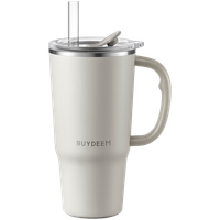 buydeem kubek termiczny ze słomką 700 ml, model ds57, kolor oat white