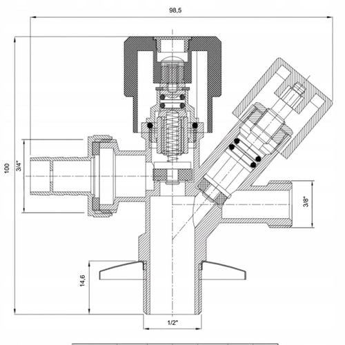 ZAWÓR KUREK KOMBI KOMBINOWANY DO BATERII PRALKI ZMYWARKI KĄTOWY 1/2x3/8x3/4 na Arena.pl