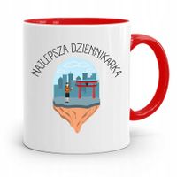 Kubek Czerwony Prezent Dla Dziennikarza Reportera Z Nadrukiem Ze Zdjęciem