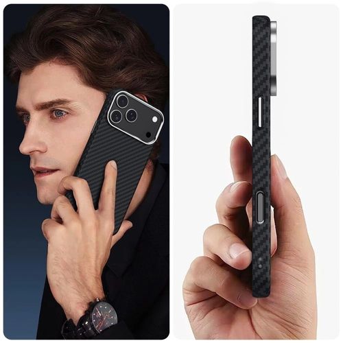 Etui Tech-Protect Ion Carbon MagSafe na iPhone 17 Pro - czarno-srebrne na Arena.pl