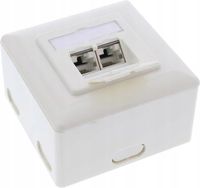 Puszka przyłączeniowa AP/UP 2x gniazdo RJ45 biała