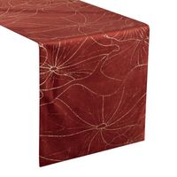 Bieżnik Blink18 35x140 cm ceglasty welwet liście lilii wodnej