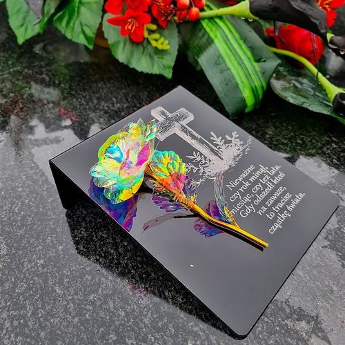 PIĘKNY ZNICZ GRAWER na cmentarz WIECZNA RÓŻA DLA BABCI I DZIADKA MAMY TATY na Arena.pl