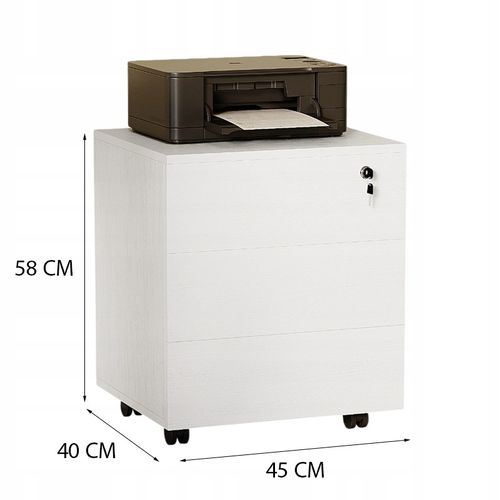 Kontenerek biurowy biały na kółkach z szufladami mobilna szafka na Arena.pl