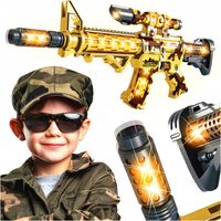 KARABIN MASZYNOWY PISTOLET ZABAWKA INTERAKTYWNA BROŃ DŹWIĘK ŚWIATŁA LED