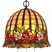 Żyrandol LAMPA wisząca QZ-ROSECLIFFE-P Elstead QUOIZEL metalowa OPRAWA klasyczny ZWIS na łańcuchu brąz multikolor