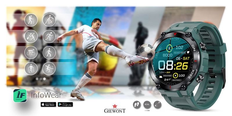 Smartwatch Giewont GW460-2 Zielony GPS zdjęcie 9
