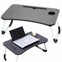 Stolik podstawka podkładka pod laptopa rozkładany składany czarny do łóżka