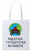 Torba Biała Eco Shopper Dla Tatuażysty Prezent Z Nadrukiem Ze Zdjęciem