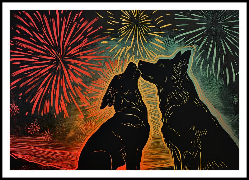 Plakat 100x70cm Psi Uścisk zdjęcie 3