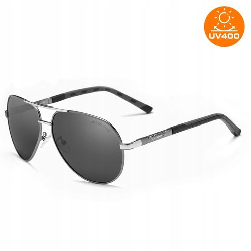 OKULARY PRZECIWSŁONECZNE męskie AVIATOR POLARYZACYJNE PILOTKI UV400 + na Arena.pl