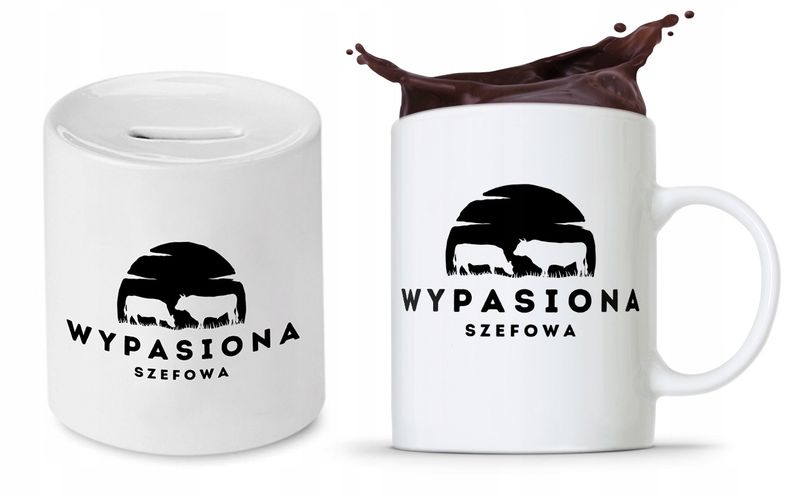 Dla Szefa Szefowej Zestaw Kubek + Skarbonka Z Nadrukiem Ze Zdjęciem zdjęcie 1