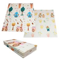 składana mata 150x180x1cm - przyroda/misie