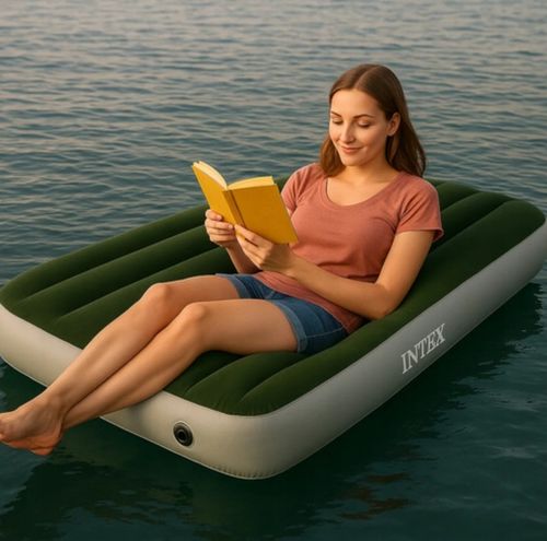 Materac dmuchany jednoosobowy Intex turystyczne pompowane łóżko na Arena.pl