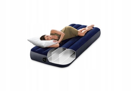 Materac dmuchany welurowy granatowy jednoosobowy łóżko 191x76 INTEX 64756 na Arena.pl